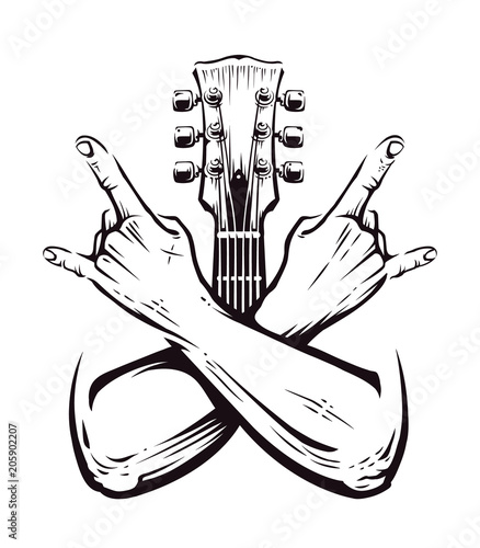 Rock Crossed Hands Vector