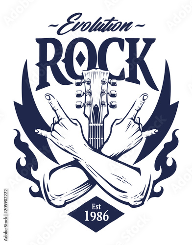 Rock Emblem Vector Art