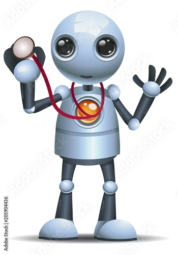 little robot doctor hold stetoscop photo