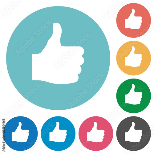 Thumbs up flat round icons