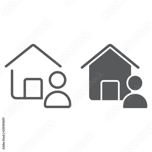 Real Estate Agent line and glyph icon