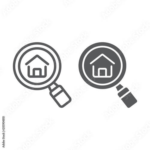 Find Real Estate Company line and glyph icon