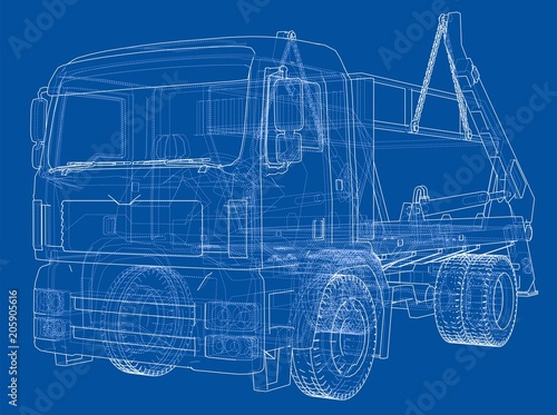 Garbage truck concept. Vector