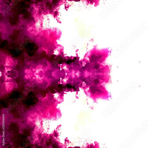 Isolated fractal art on white background. Abstract pink watercolor texture background. Oil painting style. Template for decoration of design products. Creative artistic purple wallpaper.