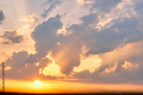 Sunset sky clouds, light rays and other atmospheric effect © Aleksandr