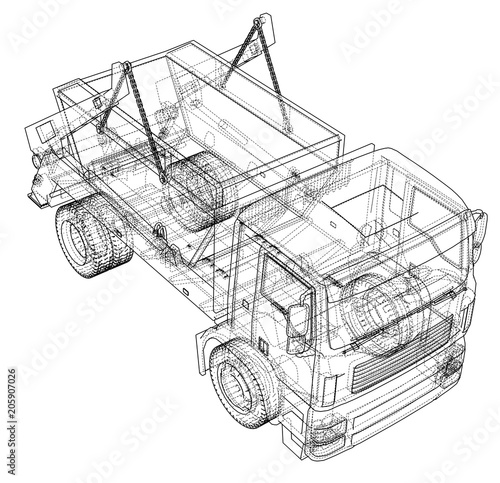 Garbage truck concept. Vector