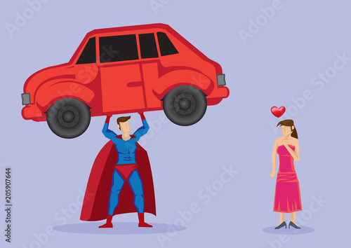 Woman Attracted to Strong Superhero