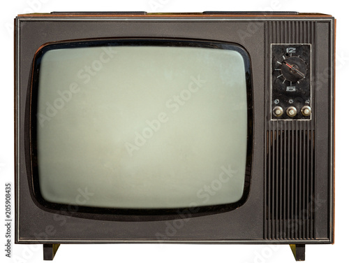 Φωτογραφία old 1960s tv isolated on white background