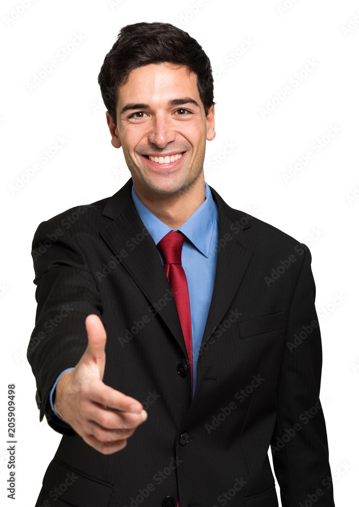 Businessman giving you a handshake Businessman giving you a handshake