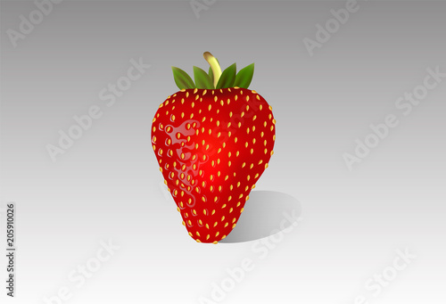 Fresa roja, entera parada/ red strawberry