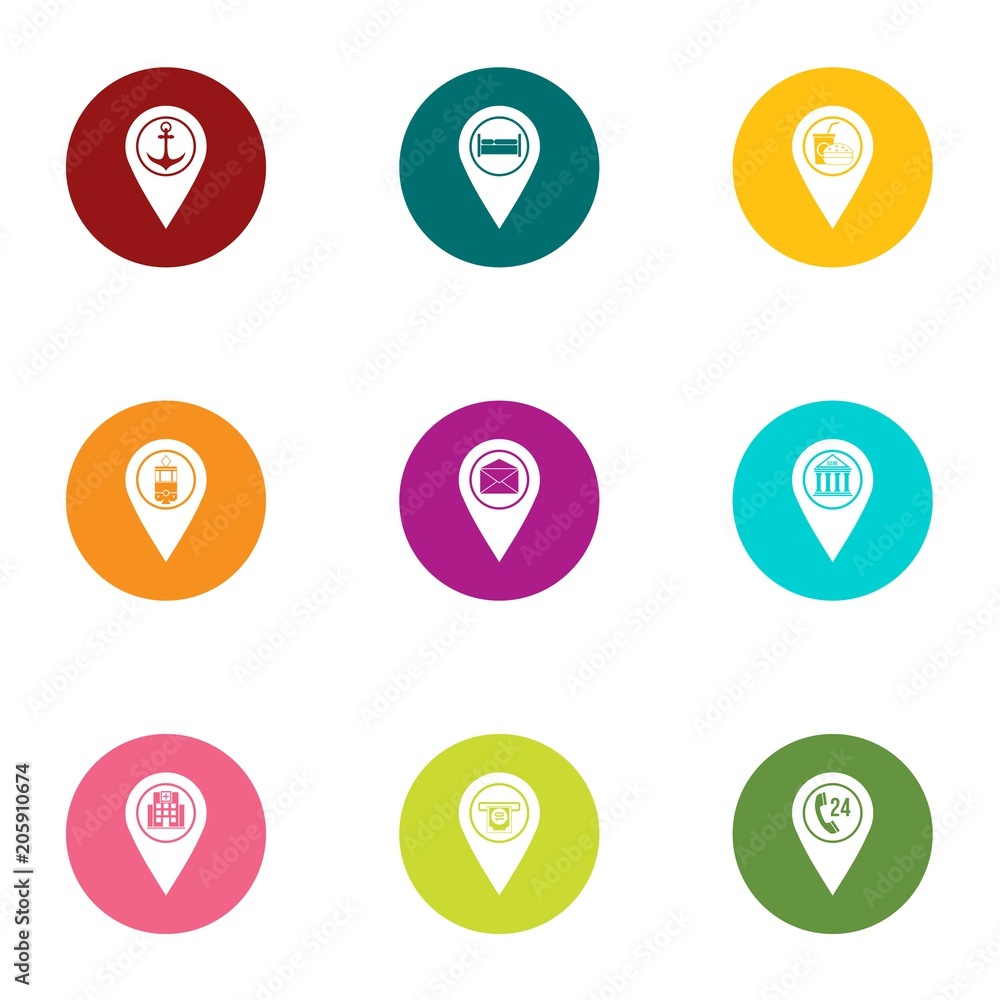 Browsing icons set. Flat set of 9 browsing vector icons for web isolated on white background