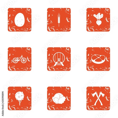 Concoction icons set. Grunge set of 9 concoction vector icons for web isolated on white background