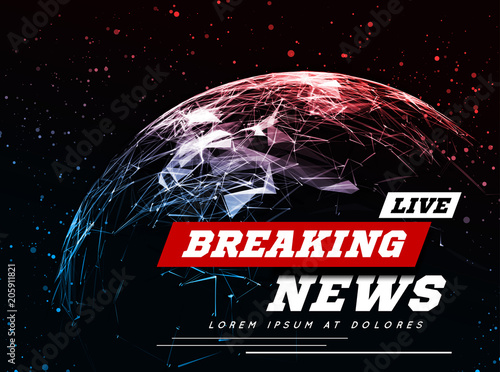 Live Breaking News Can be used as design for television news or Internet media. Vector