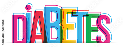 Diabetes word. Vector illustration.