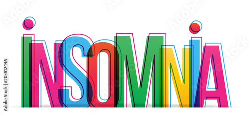 Insomnia word. Vector illustration.