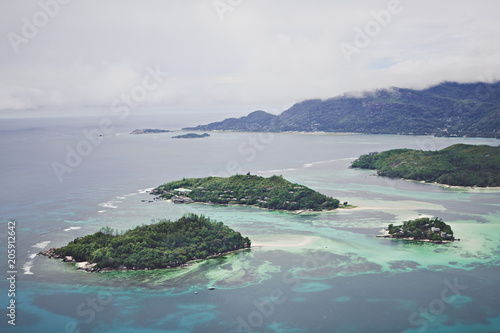Beautiful view of the tropical Islands from a bird's eye view