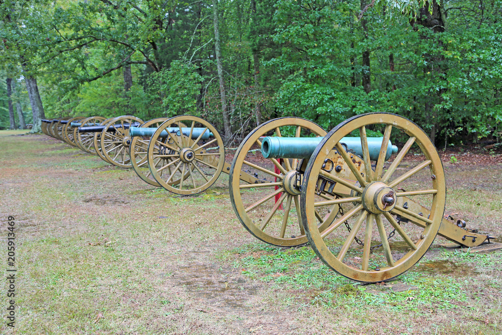 Row of cannons - Shiloh National Military Park, Tennessee