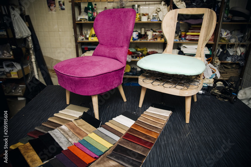 Fotografie Detail from the upholstery workshop