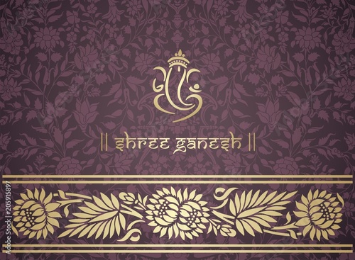 Ganesha, wedding card, royal Rajasthan, India