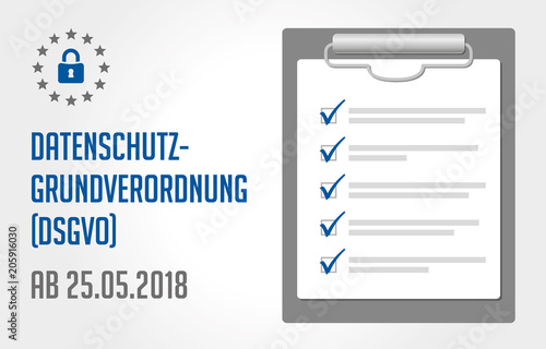 Checkliste DSGVO Blau Infografik