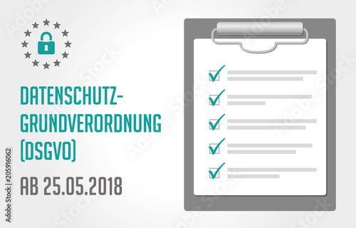 Checkliste DSGVO Türkis Infografik