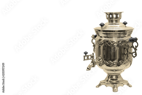 ancient samovar isolated on white background