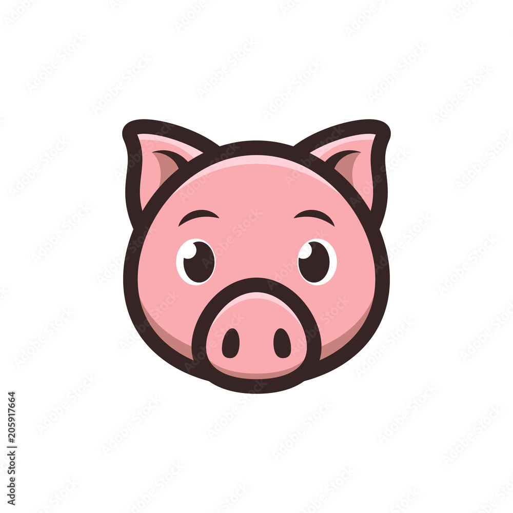 Cute Pig icon. Piggy logo Cute Pig icon. Piggy logo