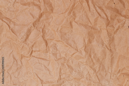 old crumpled brown paper for texture or background