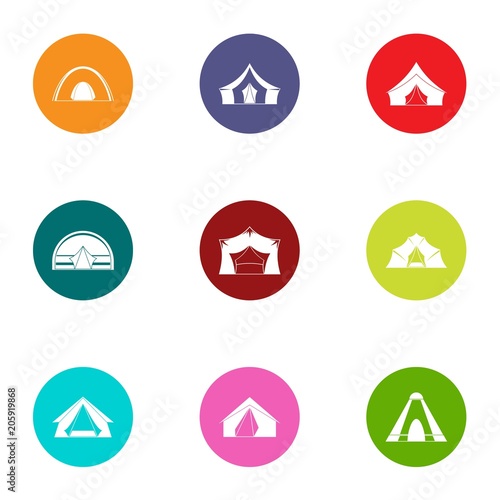 Tabernacle icons set. Flat set of 9 tabernacle vector icons for web isolated on white background