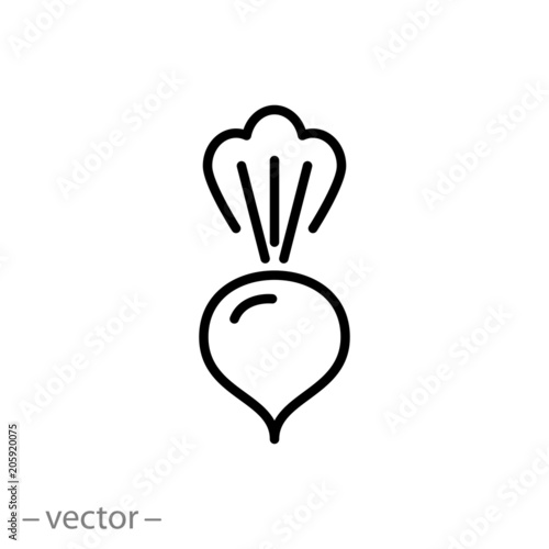 radish, line sign, icon vector