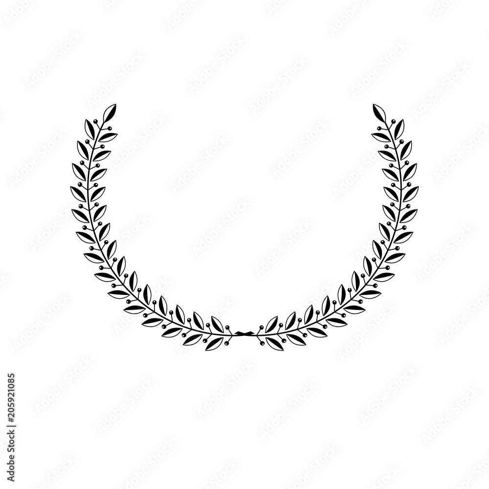 Laurel Wreath floral ancient emblem. Heraldic vector design element. Retro style label, heraldry logo.