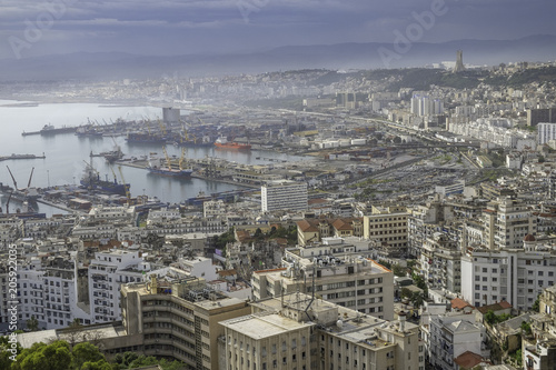 Aerial view to the downtown and port of Algiers  Algeria