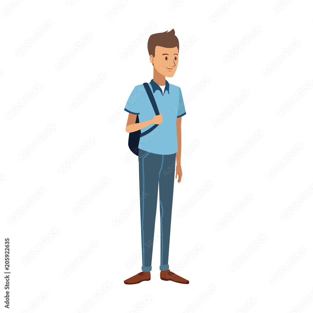 Young man student cartoon vector illustration graphic design Young man student cartoon vector illustration graphic design