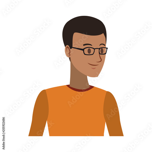 Young man cartoon vector illustration graphic design