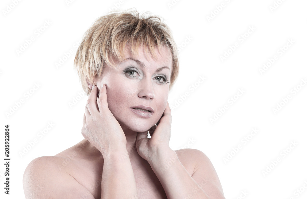 portrait face of a stylish woman with daily makeup portrait face of a stylish woman with daily makeup