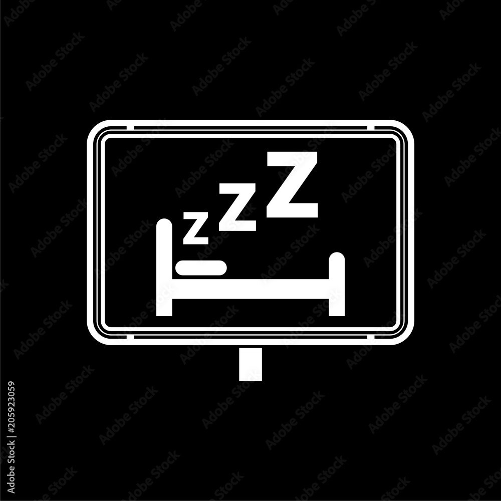 Sleeping icon, Sleeping sign on dark background Sleeping icon, Sleeping sign on dark background