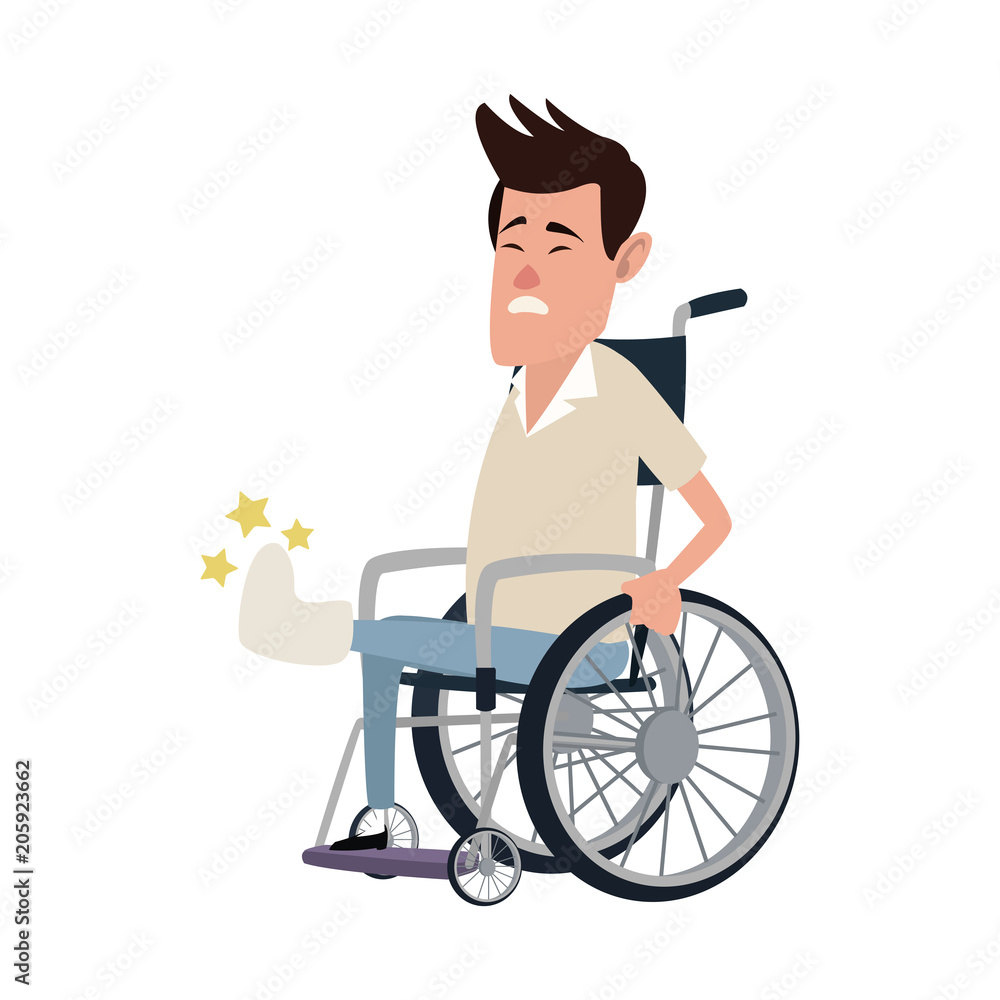 Man in wheelchair cartoon vector illustration graphic design vector de