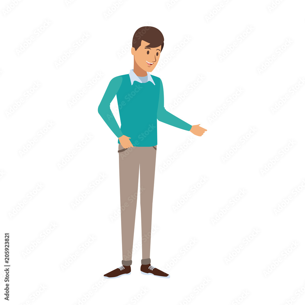 Young man cartoon vector illustration graphic design