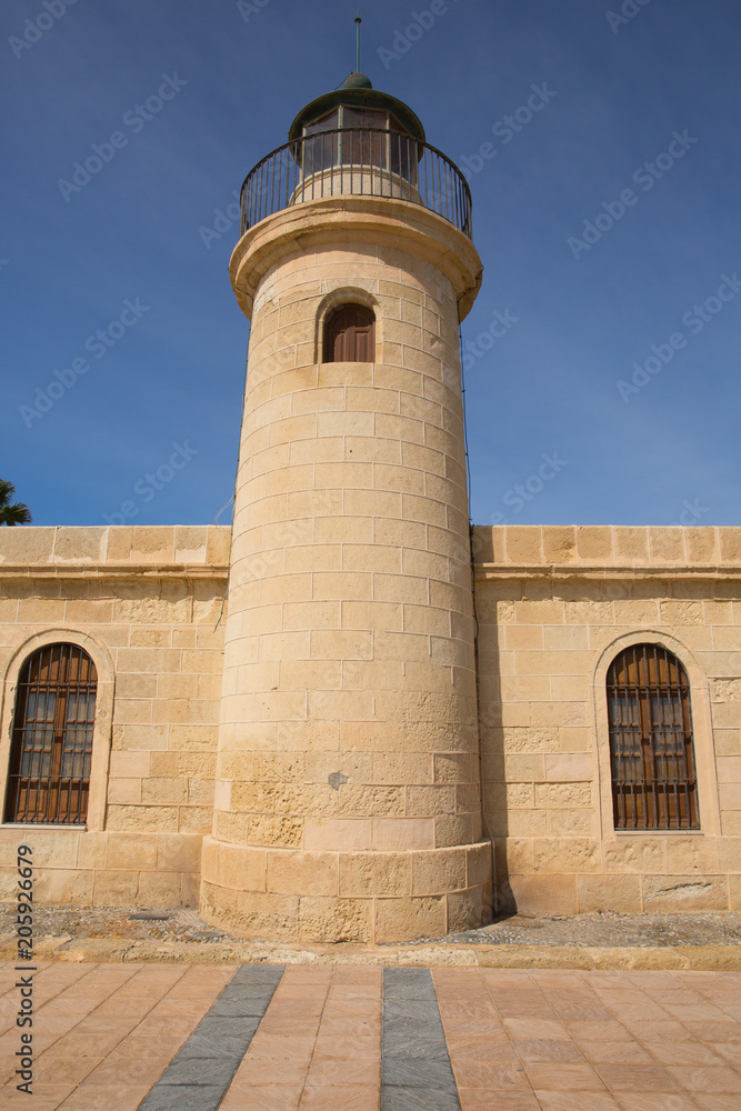 Roquetas del Mar lighthouse Costa de Almería, Andalucía Spain 