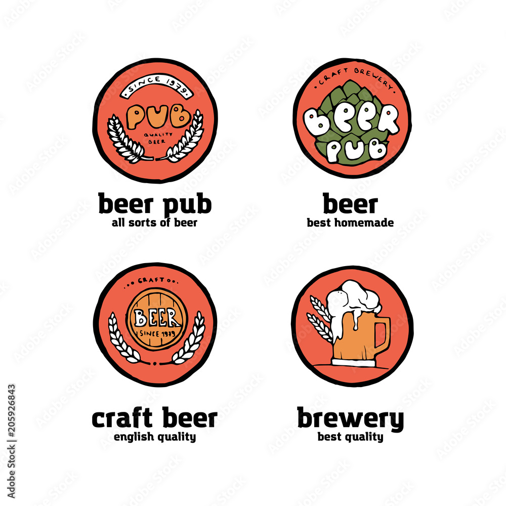 Beer pub posters, stickers, emblems Beer pub posters, stickers, emblems
