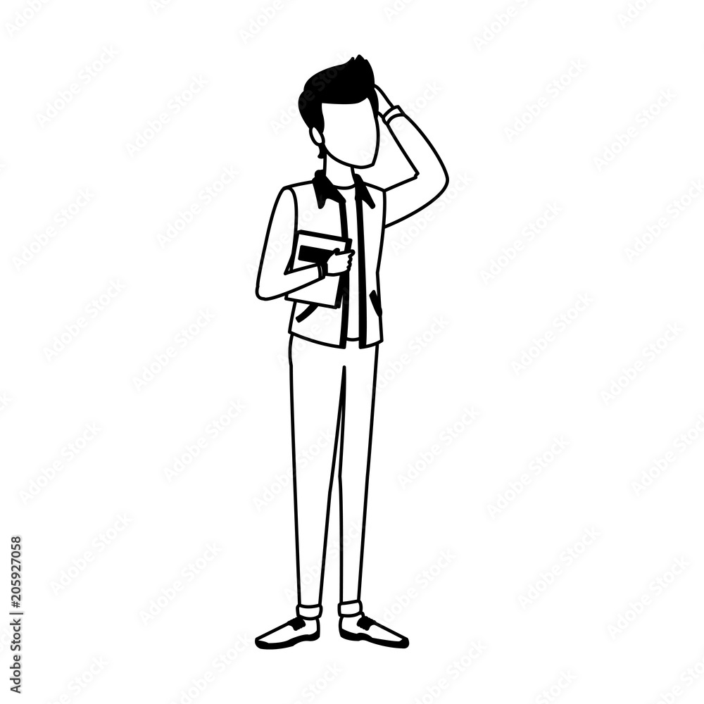Young man student cartoon vector illustration graphic design Young man student cartoon vector illustration graphic design