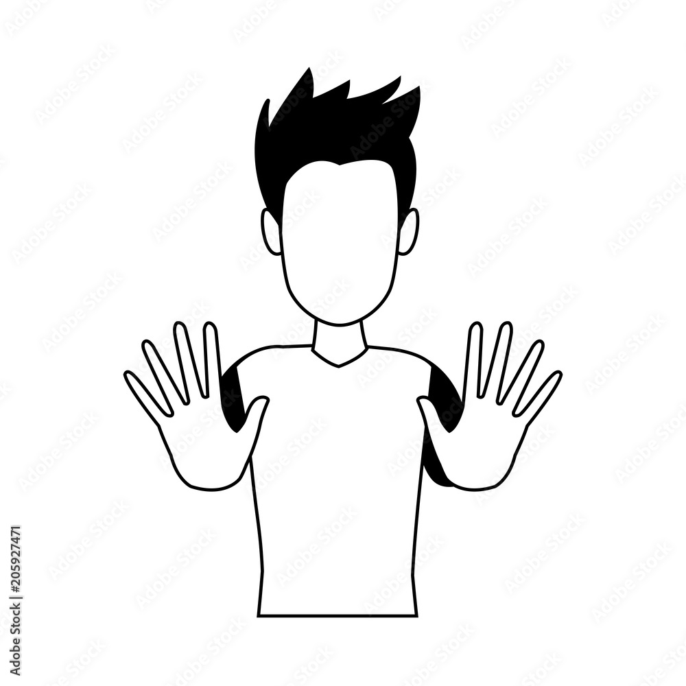 young man doing hands expressions vector illustration graphic design young man doing hands expressions vector illustration graphic design