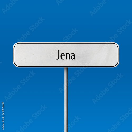 Jena Town sign - place-name sign