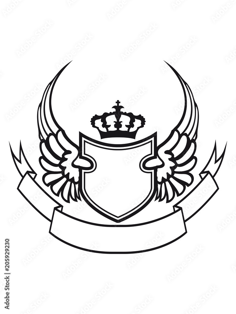 krone schild wappen könig flügel emblem rahmen banner design logo text schreiben name feld leer cool krone schild wappen könig flügel emblem rahmen banner design logo text schreiben name feld leer cool