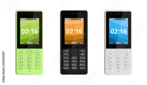 Push-button mobile phone