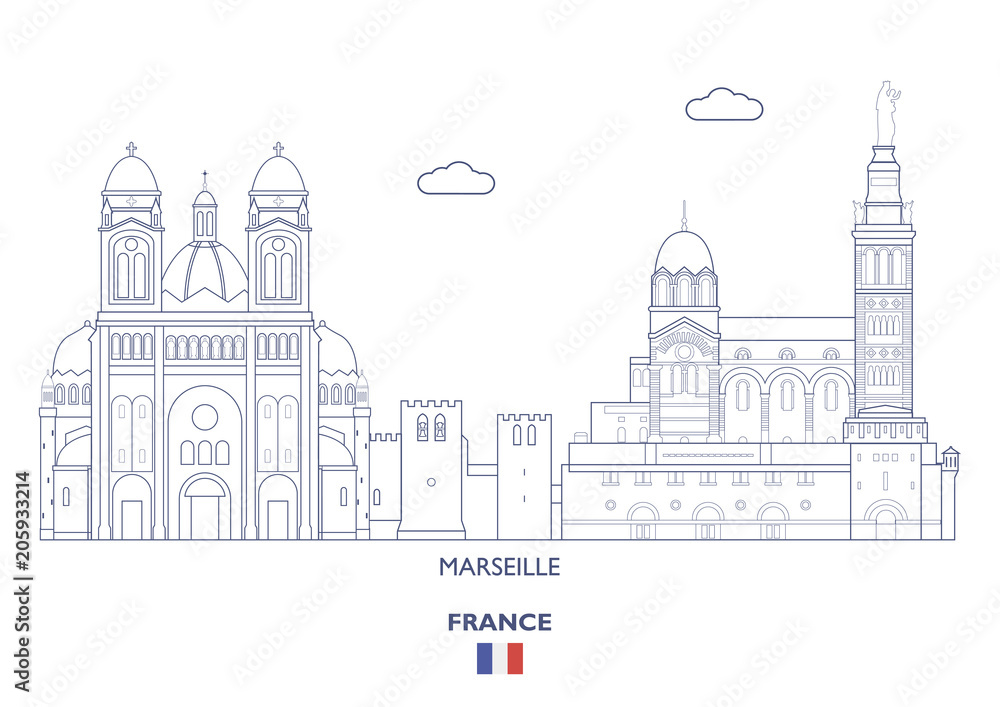 Marseille City Skyline, France