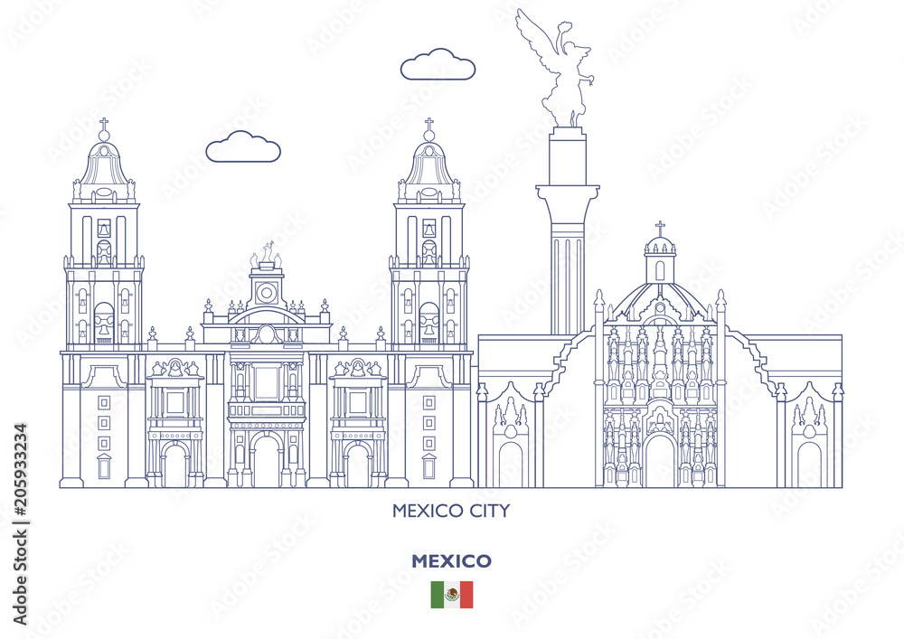 Mexico Linear City Skyline