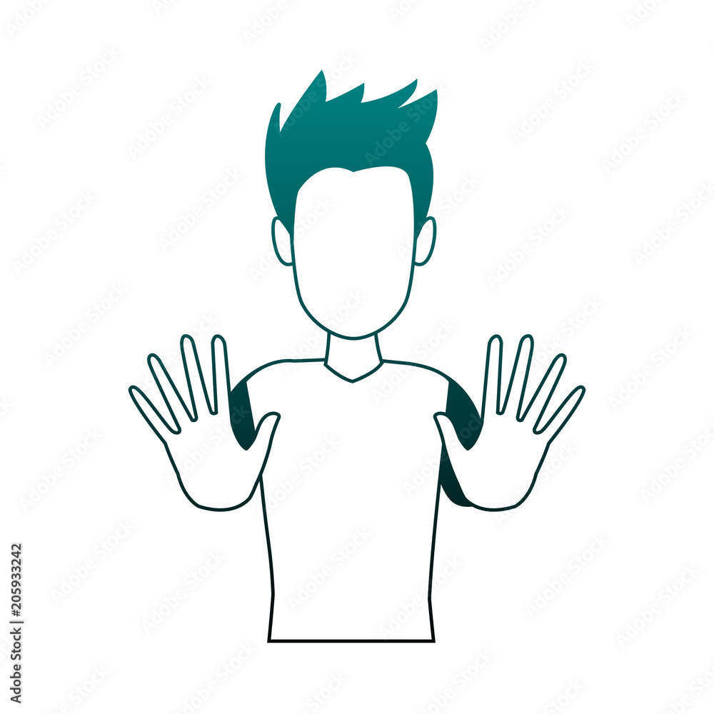 young man doing hands expressions vector illustration graphic design young man doing hands expressions vector illustration graphic design