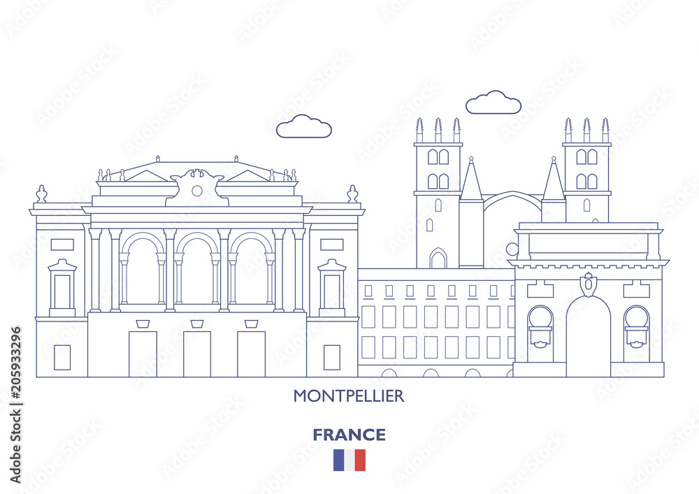 Montpellier City Skyline, France