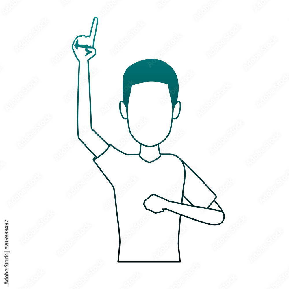 young man doing hands expressions vector illustration graphic design